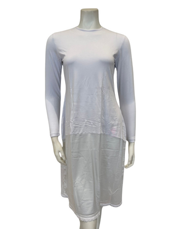 Slimit SLM2615C 37" White/White Long Sleeve Shell Slip myselflingerie.com